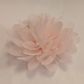 Haar bloem 7cm glitter licht roze