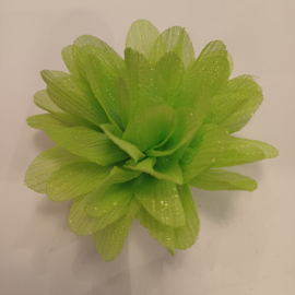 Haar bloem 7cm glitter groen