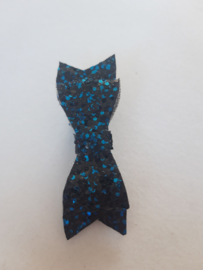 glitter blauw strik met patroon strik