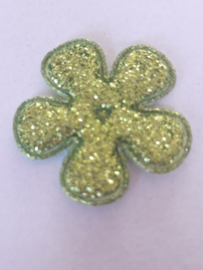 Bloem 2.5 cm groen glitter