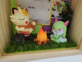 Pokémon Diorama: Meowth & Kirlia