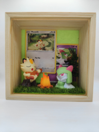 Pokémon Diorama: Meowth & Kirlia