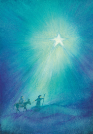 Oliepastelkaart 'op weg naar Bethlehem'