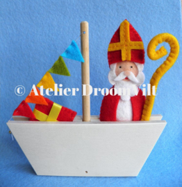 Patroonblad 'Bootje met Sinterklaas' (excl. houten bootje)