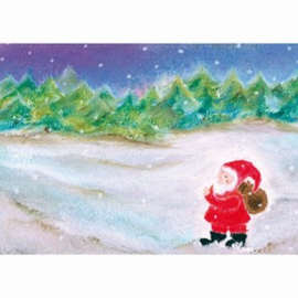 Oliepastelkaart 'de kerstman'
