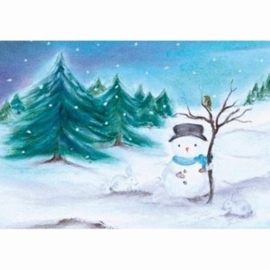 Oliepastelkaart 'de sneeuwpop'