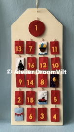 Patroonblad 'Aftelkalender Sinterklaas' (met zwarte piet en excl. houten aftelkalender)