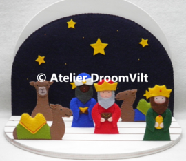Viltpakket 'Kersttafereel: de drie koningen' (incl. houten seizoenstafel)