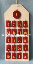 Patroonblad 'Aftelkalender Sinterklaas' (met zwarte piet en excl. houten aftelkalender)