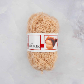 Poppenhaar Mohair Bouclé goudblond (per 5 meter)