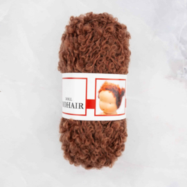 Poppenhaar Mohair Bouclé lichtbruin (per 5 meter)