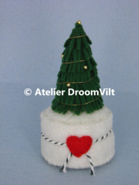 Patroonblad 'speldenkussen: kerstboom'