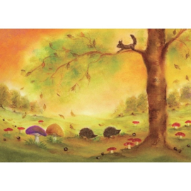 Oliepastelkaart 'het herfstbos'