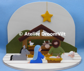 Viltpakket 'Kersttafereel: in de stal' (incl. houten seizoenstafel)