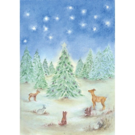 Oliepastelkaart 'winterbos'