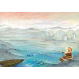 Oliepastelkaart 'de eskimo'