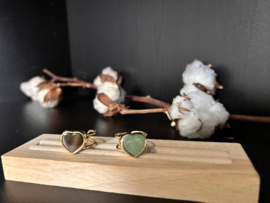 Hart Ring Groen Kwarts