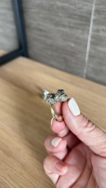18k verguld- goud ring, ruwe Pyriet.