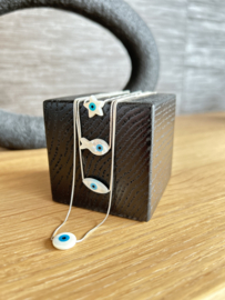 Zilveren ketting met hanger parelmoer