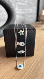Zilveren ketting parelmoer