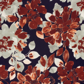 Viscose satin   gewerkt motief   Art  VH 24081-008