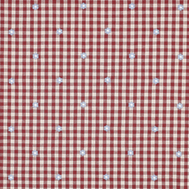 Nieuw  cotton  viscose ruitje geborduurd    Art N 04775.003