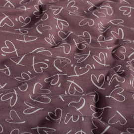 cotton jersey  hartjes lilla  Art 25494-043