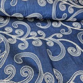 Jeans soepel vallend met geborduurd motief    Art N61546-006