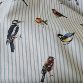 Poplin katoen  met    vogeltjes motief   Art 60423/050