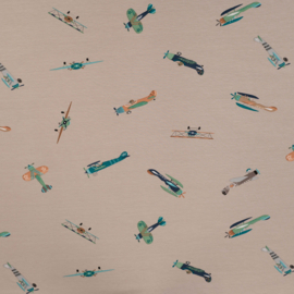 Cotton jersey prints   Air planes  sand  ART 10349-520