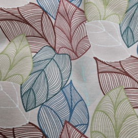 Jersey met   digital leaves old pink  Art Q05512-013