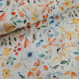 100% Linnen  met  bloem motief Art  BN3115