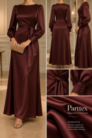 Satin soepele  stof donkerbruin Art VH 05350.006