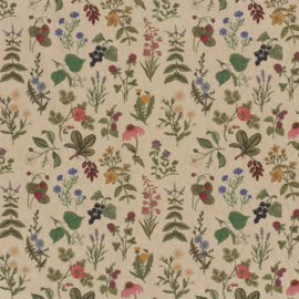 Nieuw !!!  Linnen Look  met bloemen motief ART 01979/025