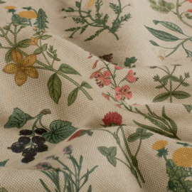 Nieuw !!!  Linnen Look  met bloemen motief ART 01979/025