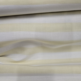 Linnen katoen zachtgeel / wit streep motief Art MC 02422