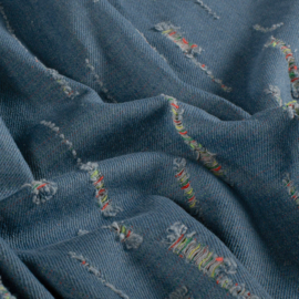 Gewassen denim  soepel vallend met fijn  motiefje    Art MC1003