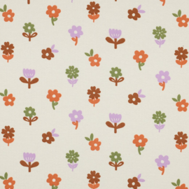 Nieuw  !! wafel jersey  flowers naturel     Art N 06660/002