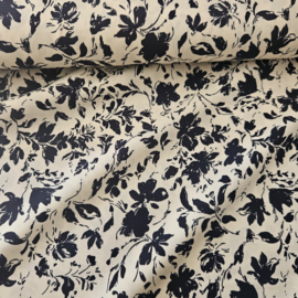 Viscose   donkerblauw off withe Art N25010-008