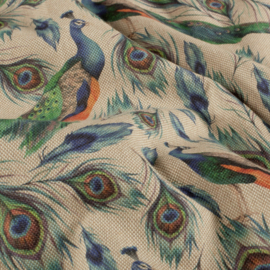 Nieuw !! Canvas Linnen look DIGI   pauwen    ART 05218/002