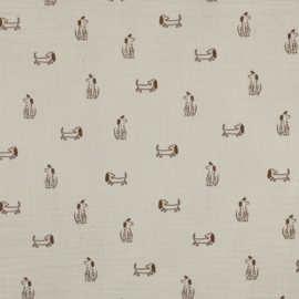 Nieuw  !!!Hydrofiel    naturel dogs   Art V07834 -001