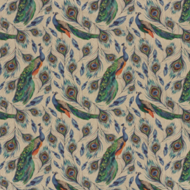 Nieuw !! Canvas Linnen look DIGI   pauwen    ART 05218/002