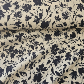 Viscose   donkerblauw off withe Art N25010-008