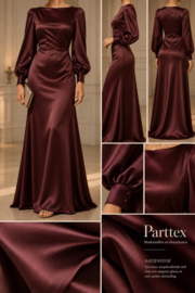 Satin soepele  stof donkerbruin Art VH 05350.006