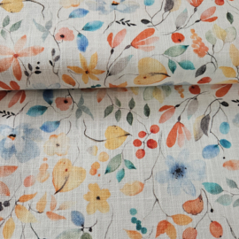 100% Linnen  met  bloem motief Art  BN3115