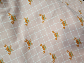 Cotton jersey  crab roze   Art 21708-007