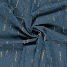Gewassen denim  soepel vallend met fijn  motiefje    Art MC1003