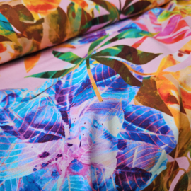 Jersey met   digital flowers  Art B6343-002