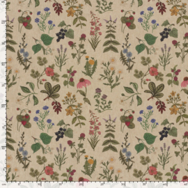 Nieuw !!!  Linnen Look  met bloemen motief ART 01979/025