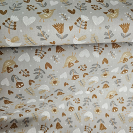 Nieuw  Birds  sand 100% cotton    Art Q15116-520D